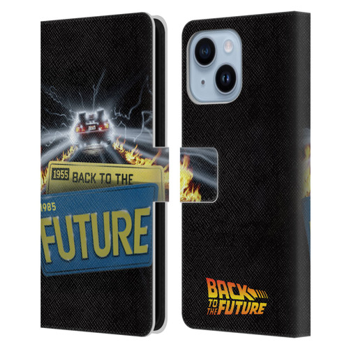 Back to the Future I Key Art Take Off Leather Book Wallet Case Cover For Apple iPhone 14 Plus