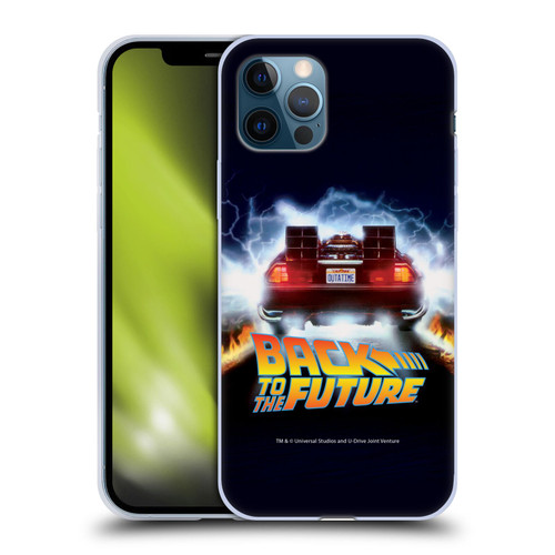 Back to the Future I Key Art Time Machine Car Soft Gel Case for Apple iPhone 12 / iPhone 12 Pro