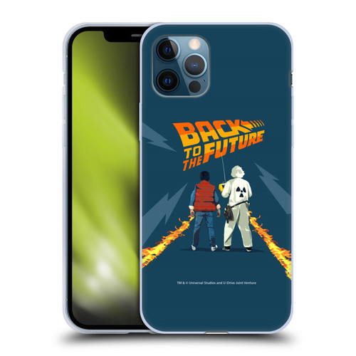 Back to the Future I Key Art Dr. Brown And Marty Soft Gel Case for Apple iPhone 12 / iPhone 12 Pro