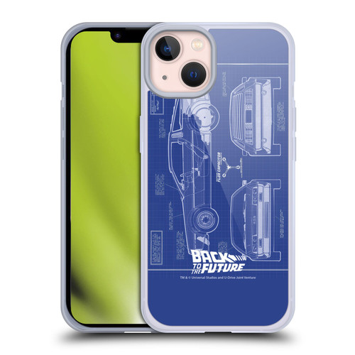 Back to the Future I Key Art Blue Print Soft Gel Case for Apple iPhone 13