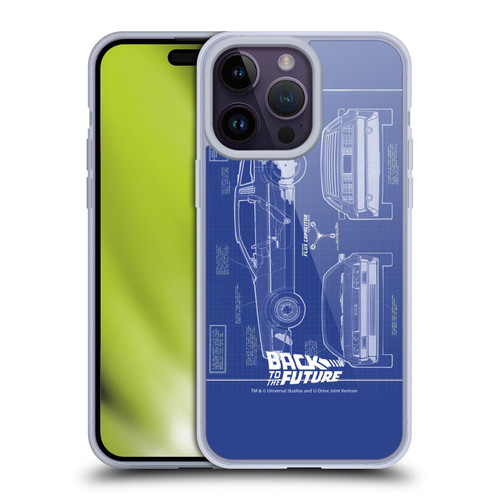 Back to the Future I Key Art Blue Print Soft Gel Case for Apple iPhone 14 Pro Max