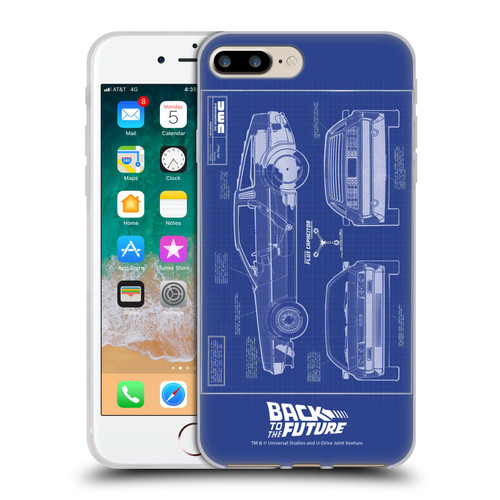 Back to the Future I Key Art Blue Print Soft Gel Case for Apple iPhone 7 Plus / iPhone 8 Plus