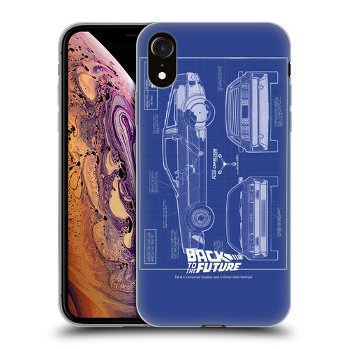 Back to the Future I Key Art Blue Print Soft Gel Case for Apple iPhone XR
