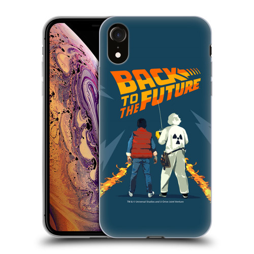 Back to the Future I Key Art Dr. Brown And Marty Soft Gel Case for Apple iPhone XR
