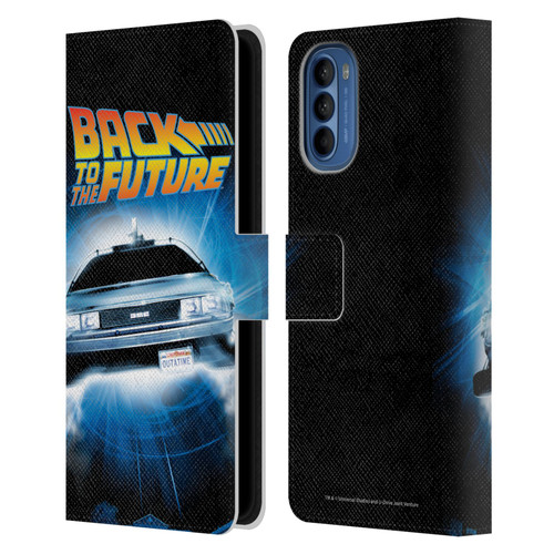Back to the Future I Key Art Fly Leather Book Wallet Case Cover For Motorola Moto G41