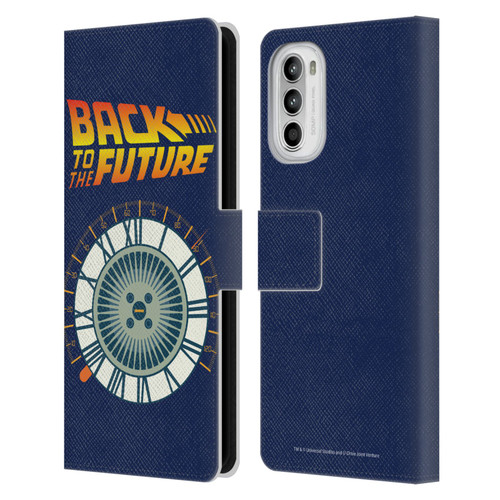 Back to the Future I Key Art Wheel Leather Book Wallet Case Cover For Motorola Moto G52