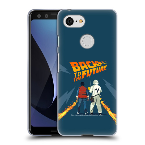 Back to the Future I Key Art Dr. Brown And Marty Soft Gel Case for Google Pixel 3