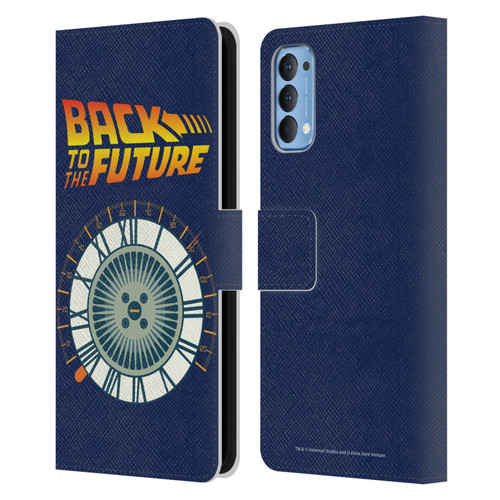 Back to the Future I Key Art Wheel Leather Book Wallet Case Cover For OPPO Reno 4 5G