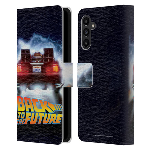 Back to the Future I Key Art Delorean Leather Book Wallet Case Cover For Samsung Galaxy A13 5G (2021)