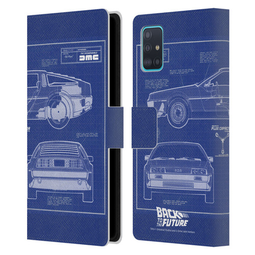 Back to the Future I Key Art Blue Print Leather Book Wallet Case Cover For Samsung Galaxy A51 (2019)