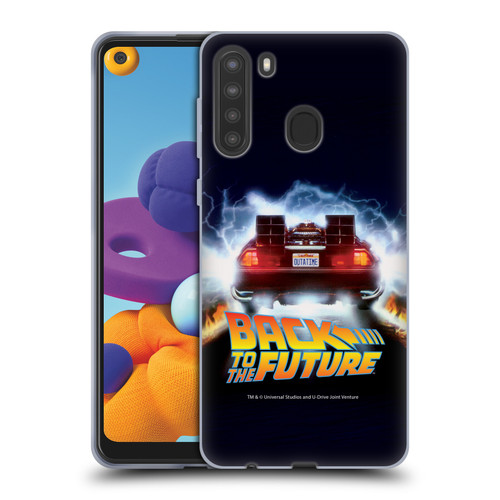 Back to the Future I Key Art Time Machine Car Soft Gel Case for Samsung Galaxy A21 (2020)