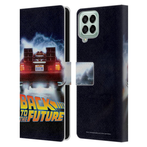 Back to the Future I Key Art Delorean Leather Book Wallet Case Cover For Samsung Galaxy M33 (2022)