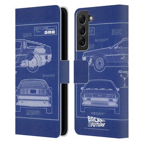 Back to the Future I Key Art Blue Print Leather Book Wallet Case Cover For Samsung Galaxy S22+ 5G