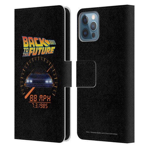 Back to the Future I Quotes 88 MPH Leather Book Wallet Case Cover For Apple iPhone 12 / iPhone 12 Pro