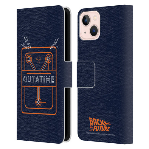 Back to the Future I Quotes Outatime Leather Book Wallet Case Cover For Apple iPhone 13