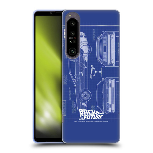 Back to the Future I Key Art Blue Print Soft Gel Case for Sony Xperia 1 IV