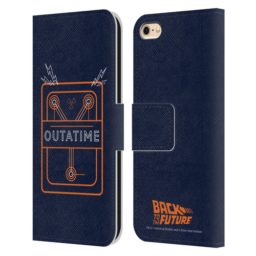 Back to the Future I Quotes Outatime Leather Book Wallet Case Cover For Apple iPhone 6 / iPhone 6s