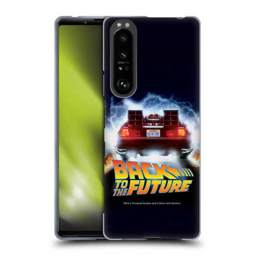 Back to the Future I Key Art Time Machine Car Soft Gel Case for Sony Xperia 1 III