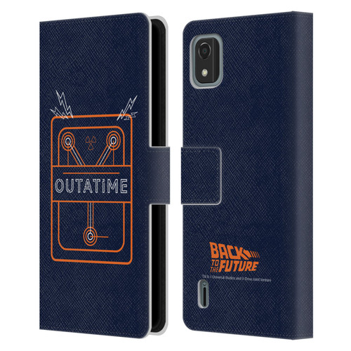 Back to the Future I Quotes Outatime Leather Book Wallet Case Cover For Nokia C2 2nd Edition