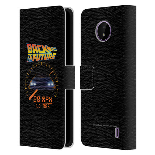 Back to the Future I Quotes 88 MPH Leather Book Wallet Case Cover For Nokia C10 / C20