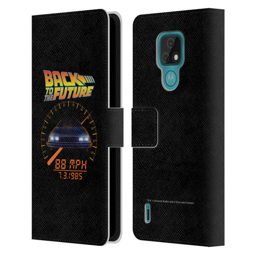 Back to the Future I Quotes 88 MPH Leather Book Wallet Case Cover For Motorola Moto E7