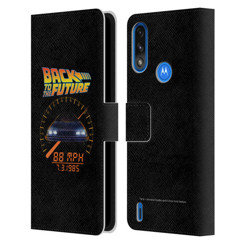 Back to the Future I Quotes 88 MPH Leather Book Wallet Case Cover For Motorola Moto E7 Power / Moto E7i Power
