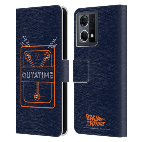 Back to the Future I Quotes Outatime Leather Book Wallet Case Cover For OPPO Reno8 4G