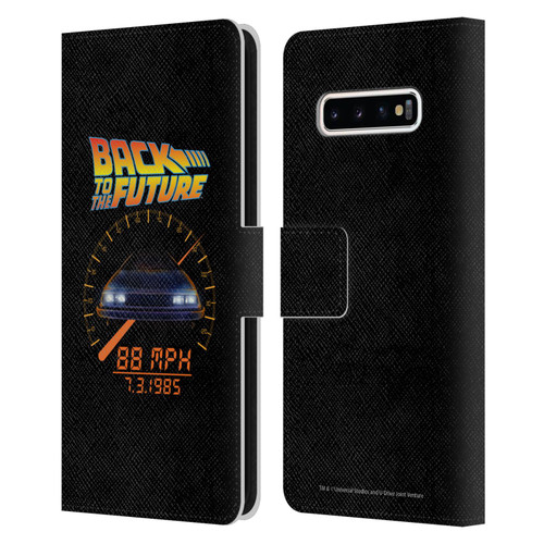 Back to the Future I Quotes 88 MPH Leather Book Wallet Case Cover For Samsung Galaxy S10+ / S10 Plus