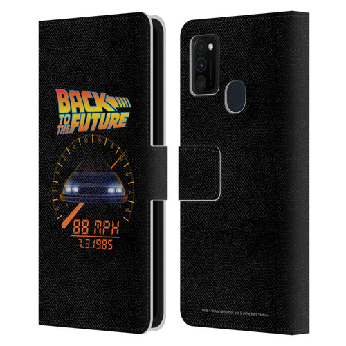 Back to the Future I Quotes 88 MPH Leather Book Wallet Case Cover For Samsung Galaxy M30s (2019)/M21 (2020)