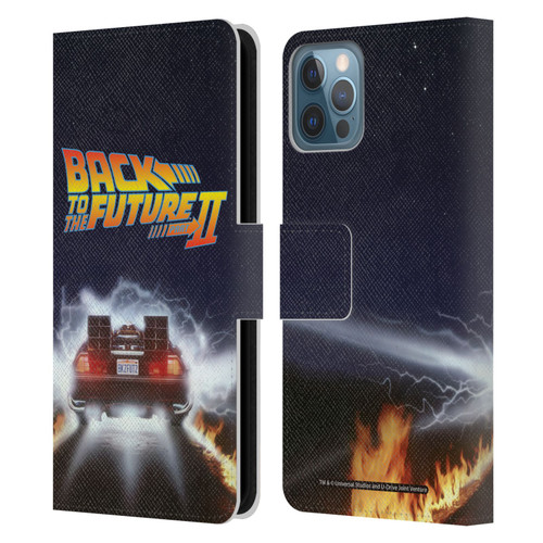 Back to the Future II Key Art Blast Leather Book Wallet Case Cover For Apple iPhone 12 / iPhone 12 Pro
