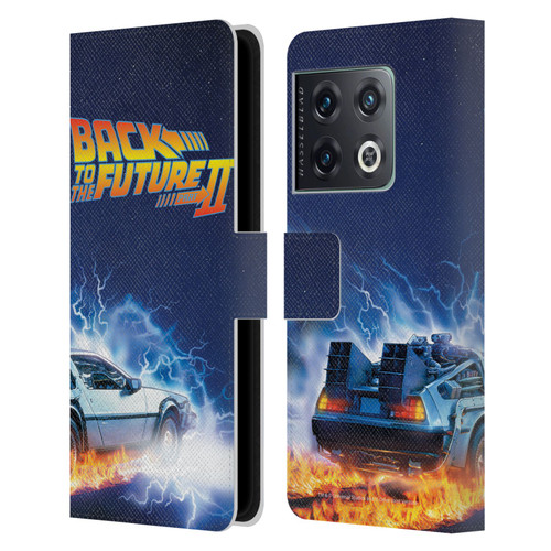 Back to the Future II Key Art Delorean Leather Book Wallet Case Cover For OnePlus 10 Pro