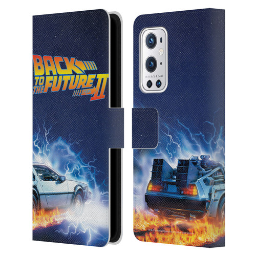 Back to the Future II Key Art Delorean Leather Book Wallet Case Cover For OnePlus 9 Pro