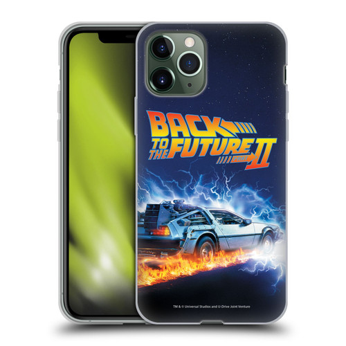 Back to the Future II Key Art Time Machine Car Soft Gel Case for Apple iPhone 11 Pro