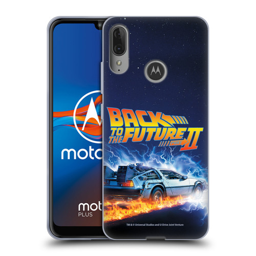 Back to the Future II Key Art Time Machine Car Soft Gel Case for Motorola Moto E6 Plus