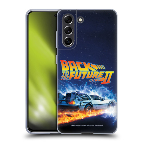 Back to the Future II Key Art Time Machine Car Soft Gel Case for Samsung Galaxy S21 FE 5G