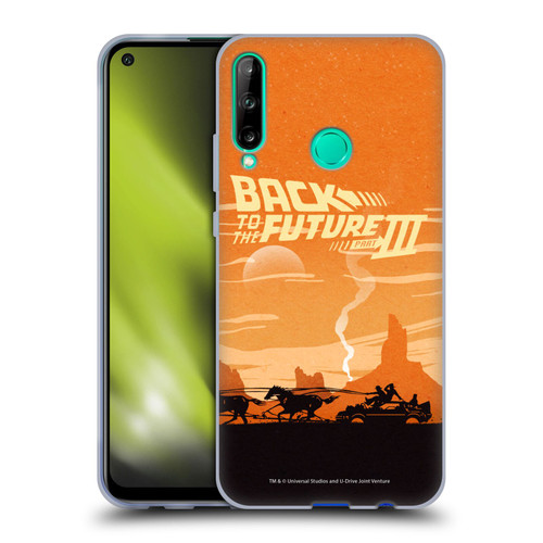 Back to the Future Movie III Car Silhouettes Desert Soft Gel Case for Huawei P40 lite E