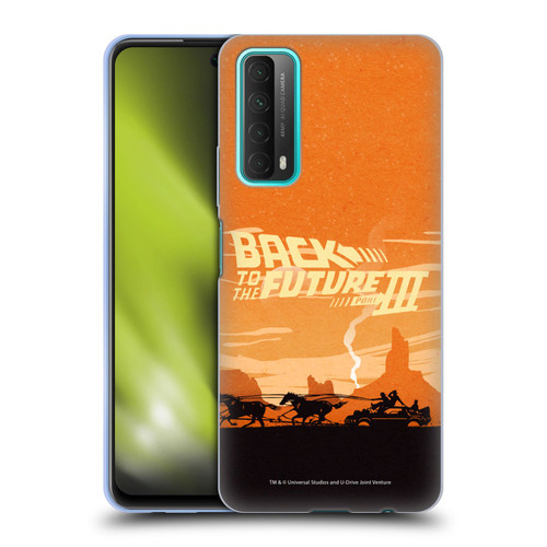 Back to the Future Movie III Car Silhouettes Desert Soft Gel Case for Huawei P Smart (2021)