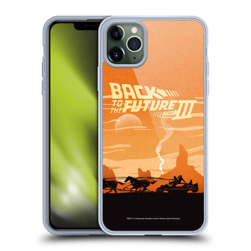 Back to the Future Movie III Car Silhouettes Desert Soft Gel Case for Apple iPhone 11 Pro Max