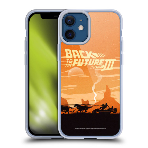 Back to the Future Movie III Car Silhouettes Desert Soft Gel Case for Apple iPhone 12 Mini