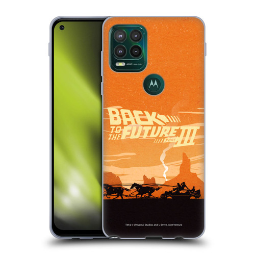Back to the Future Movie III Car Silhouettes Desert Soft Gel Case for Motorola Moto G Stylus 5G 2021