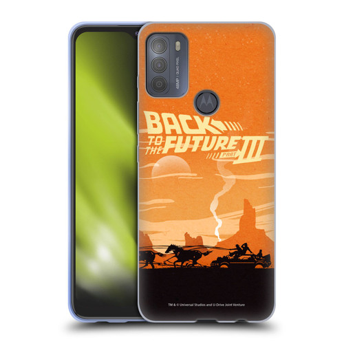 Back to the Future Movie III Car Silhouettes Desert Soft Gel Case for Motorola Moto G50