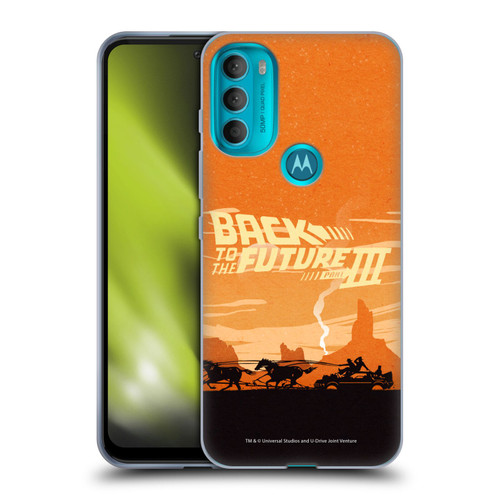 Back to the Future Movie III Car Silhouettes Desert Soft Gel Case for Motorola Moto G71 5G