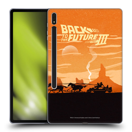 Back to the Future Movie III Car Silhouettes Desert Soft Gel Case for Samsung Galaxy Tab S8 Plus