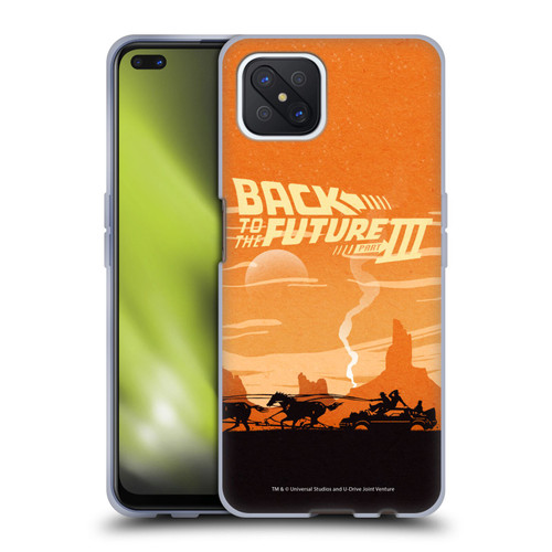 Back to the Future Movie III Car Silhouettes Desert Soft Gel Case for OPPO Reno4 Z 5G