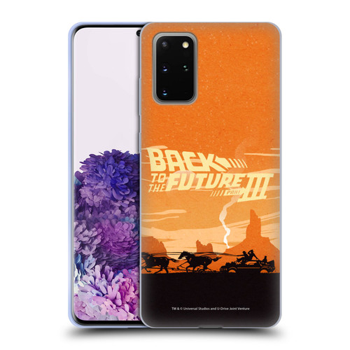 Back to the Future Movie III Car Silhouettes Desert Soft Gel Case for Samsung Galaxy S20+ / S20+ 5G