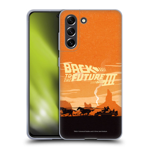 Back to the Future Movie III Car Silhouettes Desert Soft Gel Case for Samsung Galaxy S21 FE 5G
