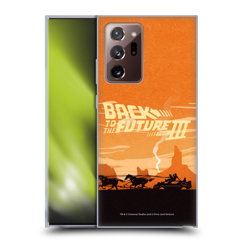 Back to the Future Movie III Car Silhouettes Desert Soft Gel Case for Samsung Galaxy Note20 Ultra / 5G