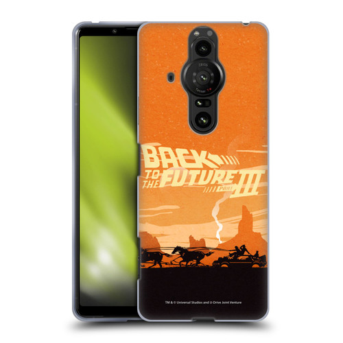 Back to the Future Movie III Car Silhouettes Desert Soft Gel Case for Sony Xperia Pro-I