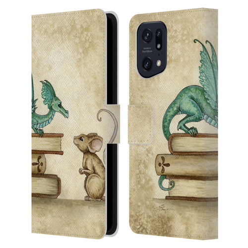 Amy Brown Folklore Curious Encounter Leather Book Wallet Case Cover For OPPO Find X5