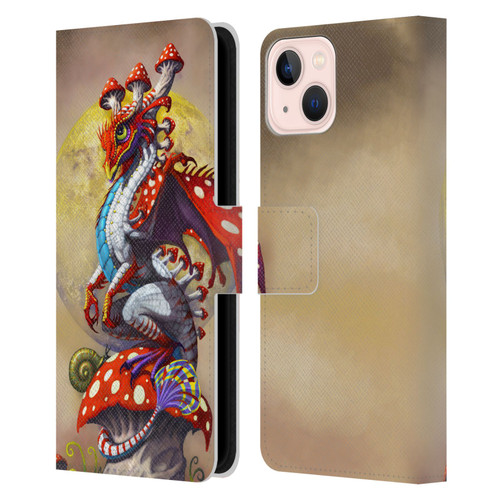 Stanley Morrison Dragons 3 Mushroom Garden Leather Book Wallet Case Cover For Apple iPhone 13